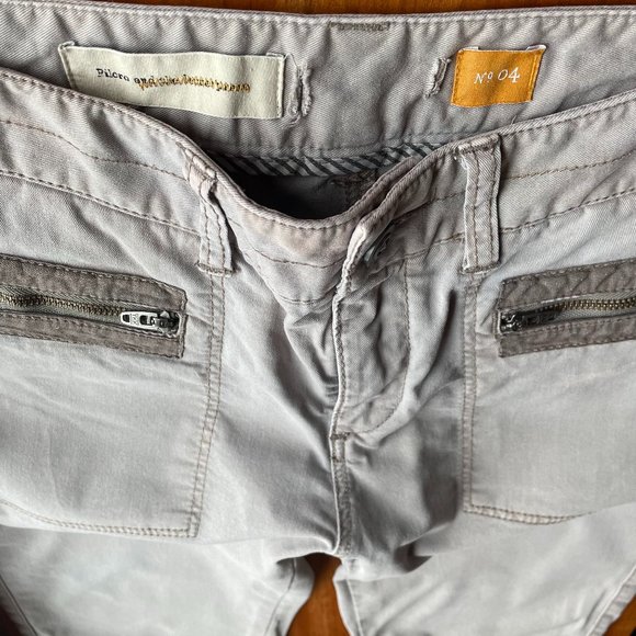 Pilcro and the Letterpress Moto Zip Tan Skinny Pants Size 4 - Picture 2 of 10